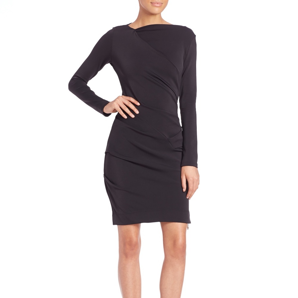 Needle & Thread Black Rouched Side Zip Dress - Picture 4 of 8